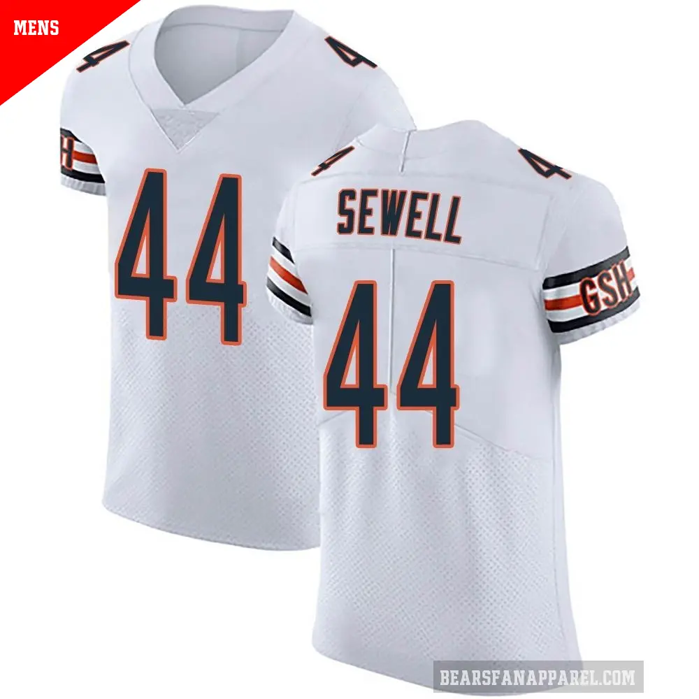 Men's Chicago Bears ＃44 Noah Sewell White Elite Vapor Untouchable Jersey