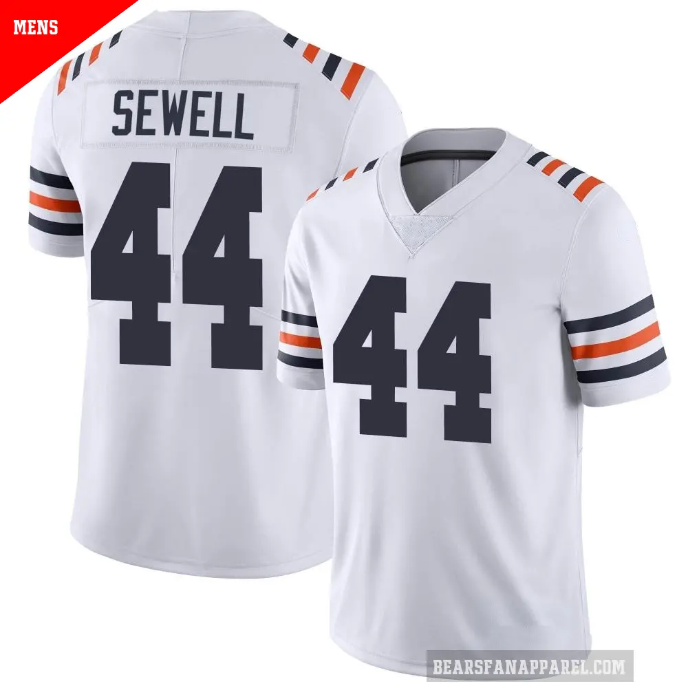 Men's Chicago Bears ＃44 Noah Sewell White Limited Alternate Classic Vapor Jersey