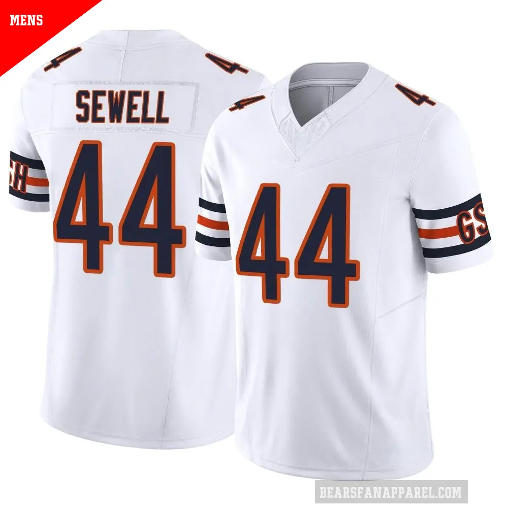 Men's Chicago Bears ＃44 Noah Sewell White Limited Vapor F.U.S.E. Jersey