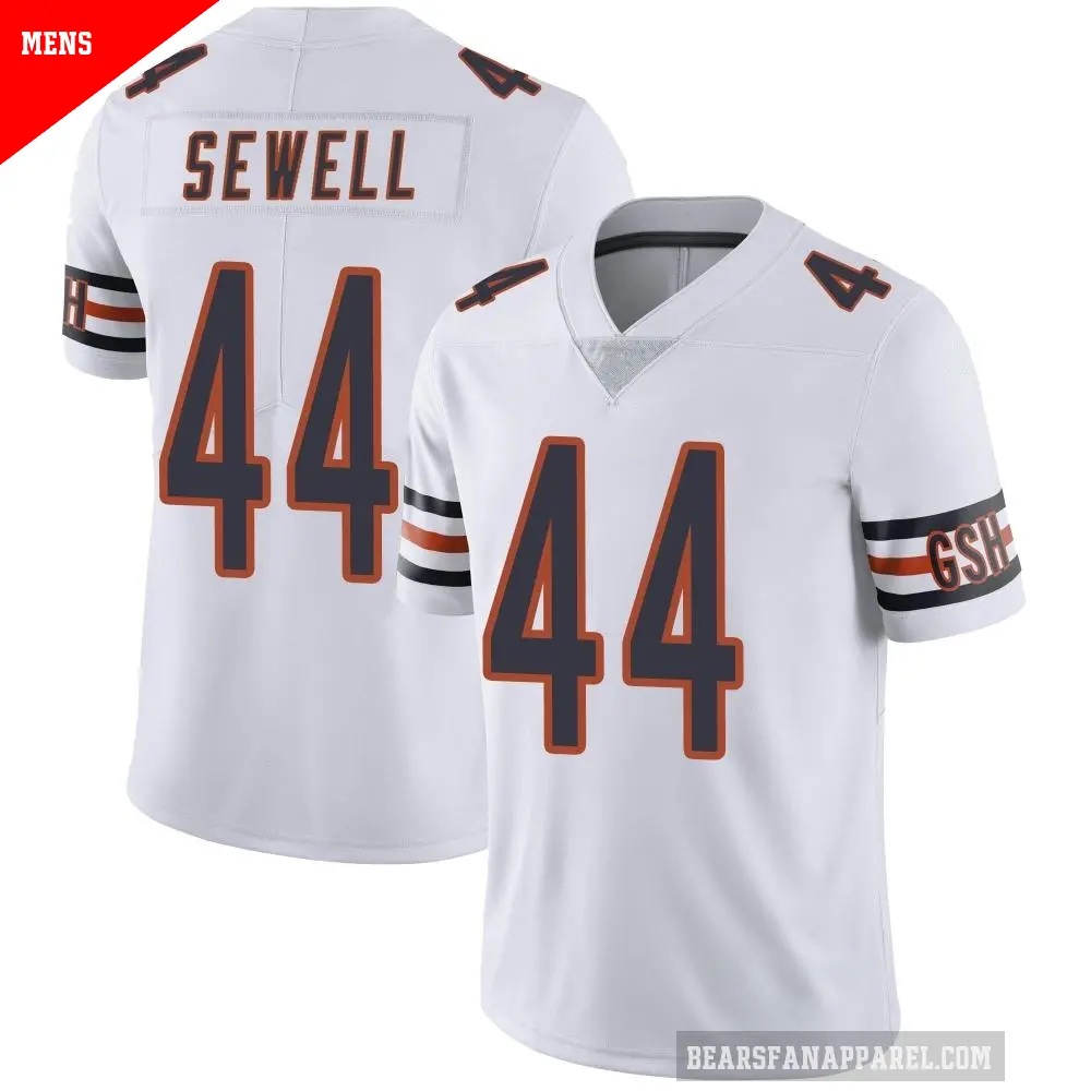 Men's Chicago Bears ＃44 Noah Sewell White Limited Vapor Untouchable Jersey