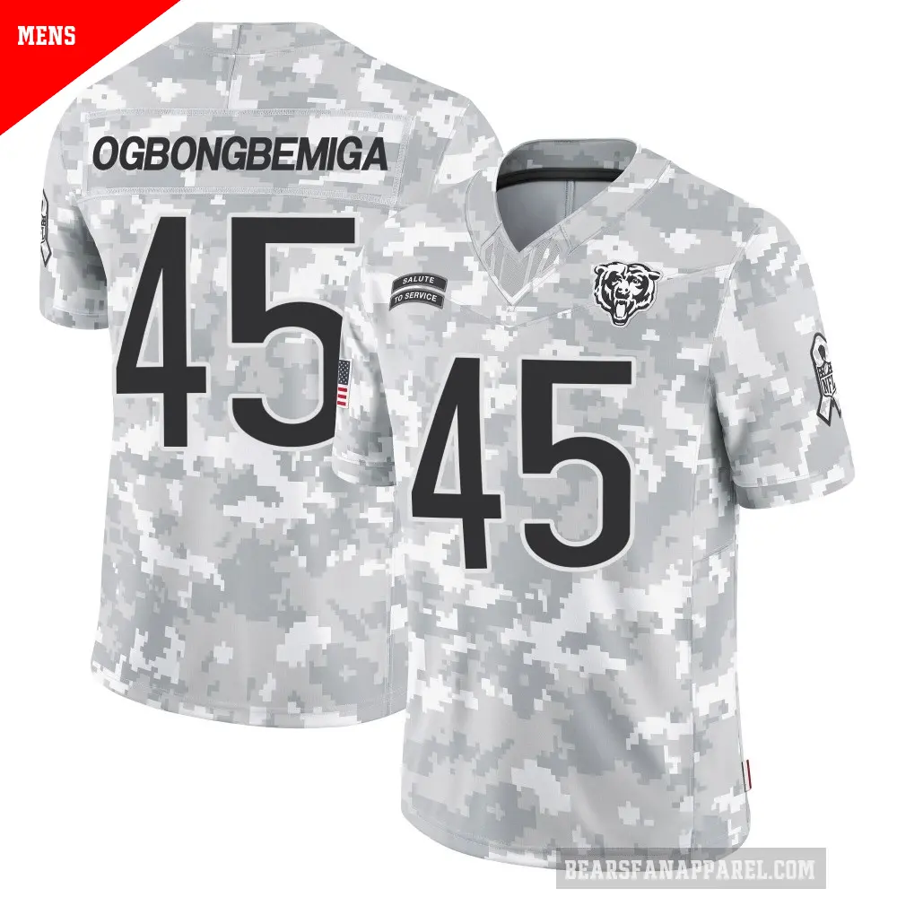 Men's Chicago Bears ＃45 Amen Ogbongbemiga Arctic Camo Limited 2024 Salute to Service Jersey