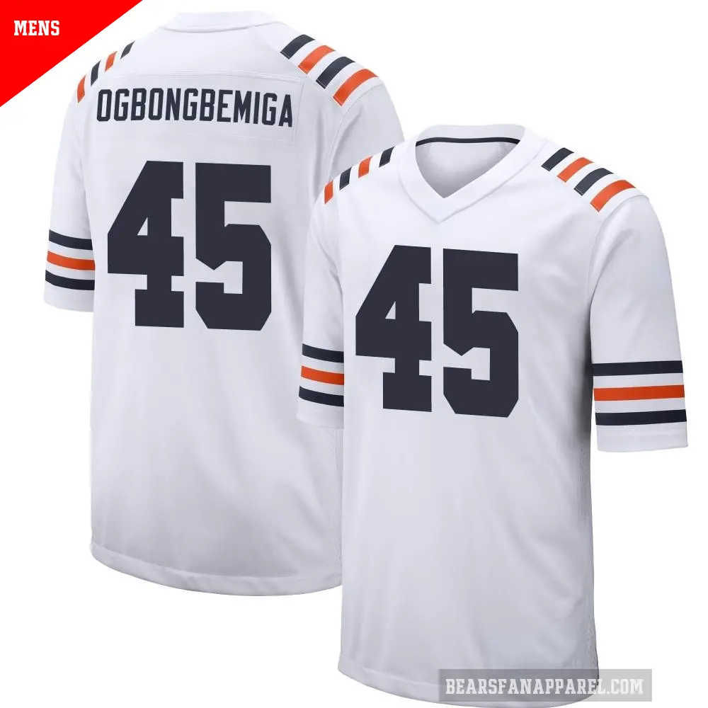 Men's Chicago Bears ＃45 Amen Ogbongbemiga White Game Alternate Classic Jersey