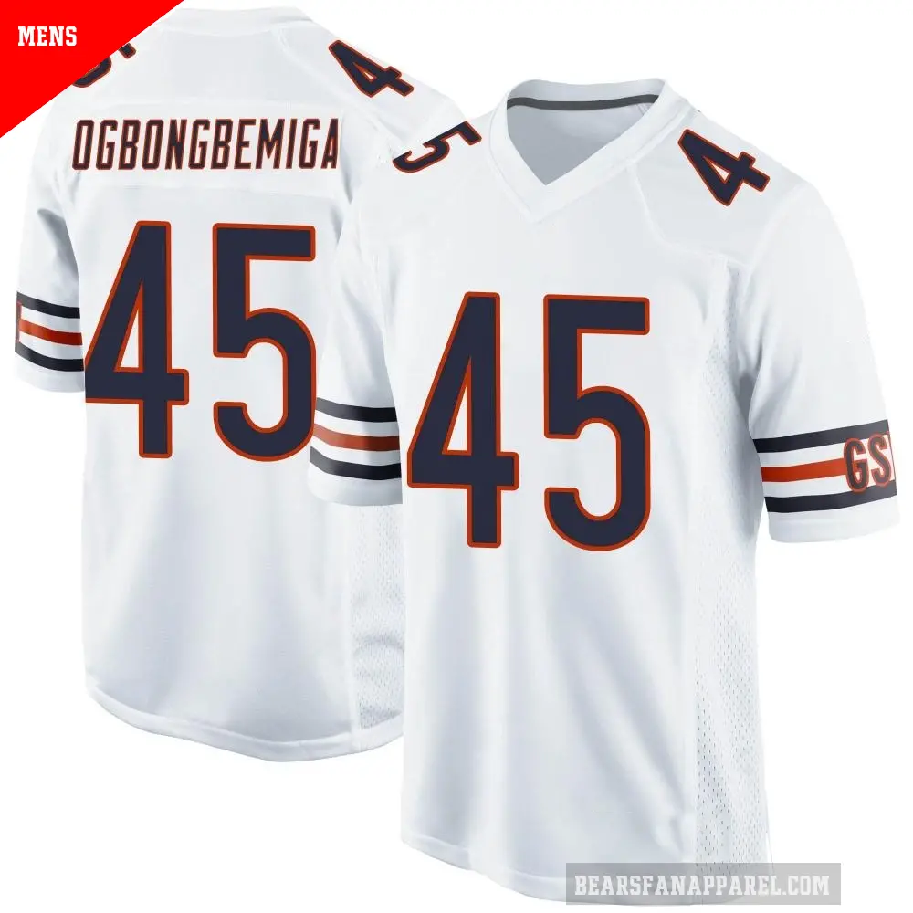 Men's Chicago Bears ＃45 Amen Ogbongbemiga White Game Jersey