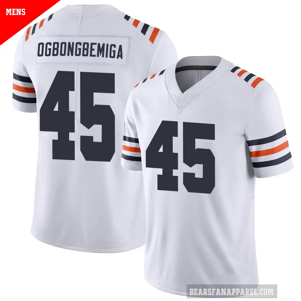 Men's Chicago Bears ＃45 Amen Ogbongbemiga White Limited Alternate Classic Vapor Jersey