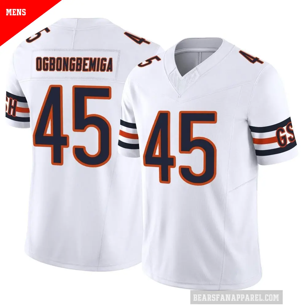 Men's Chicago Bears ＃45 Amen Ogbongbemiga White Limited Vapor F.U.S.E. Jersey