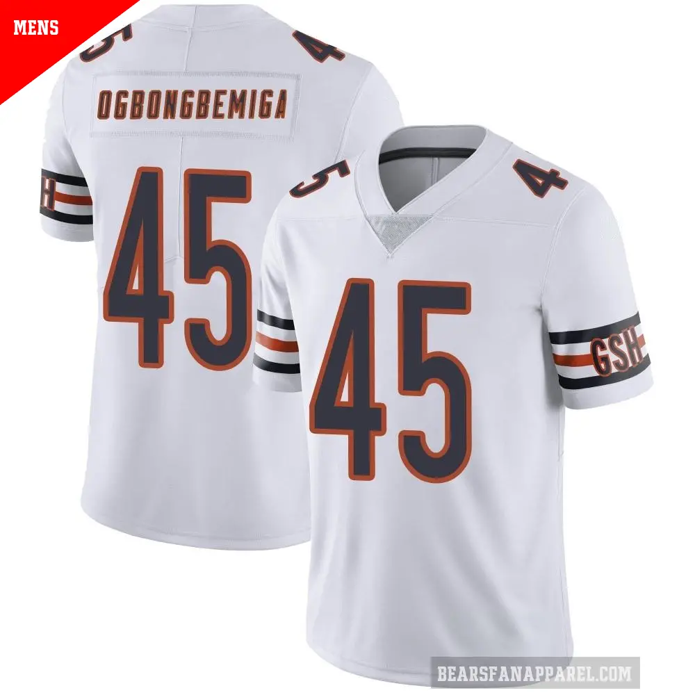 Men's Chicago Bears ＃45 Amen Ogbongbemiga White Limited Vapor Untouchable Jersey