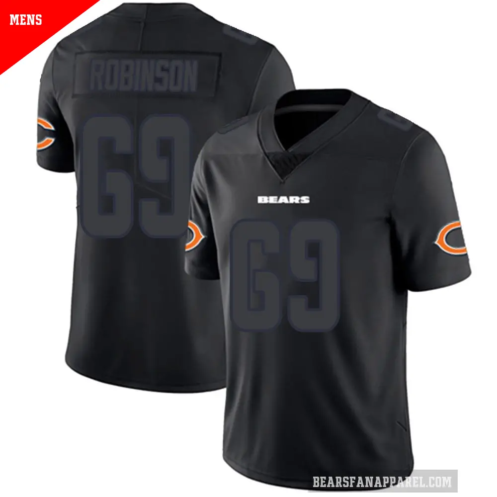 Men's Chicago Bears ＃69 Jereme Robinson Black Impact Limited Jersey