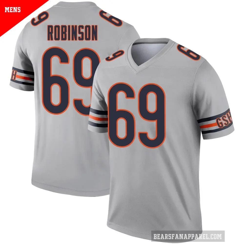 Men's Chicago Bears ＃69 Jereme Robinson Legend Inverted Silver Jersey