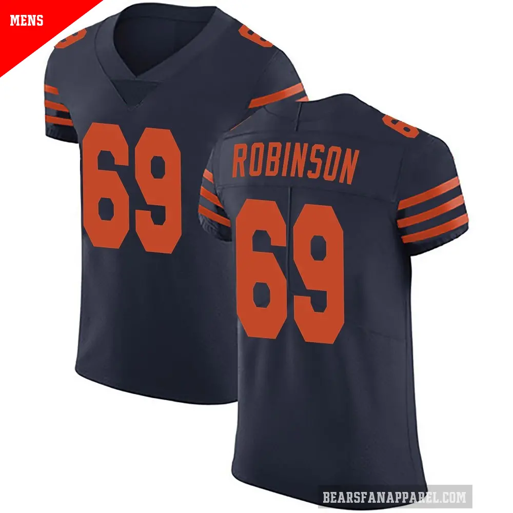 Men's Chicago Bears ＃69 Jereme Robinson Navy Blue Elite Alternate Vapor Untouchable Jersey