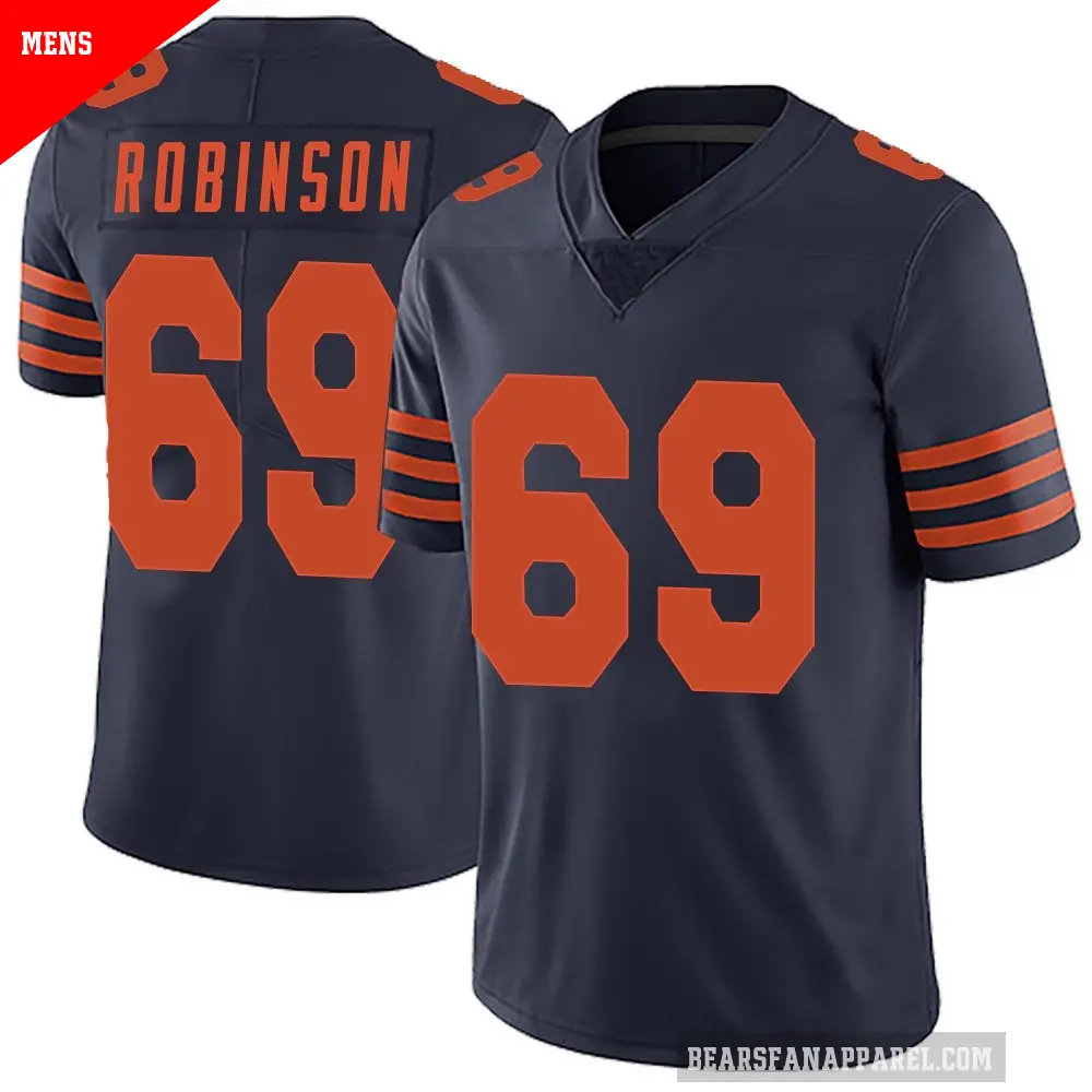 Men's Chicago Bears ＃69 Jereme Robinson Navy Blue Limited Alternate Vapor Untouchable Jersey