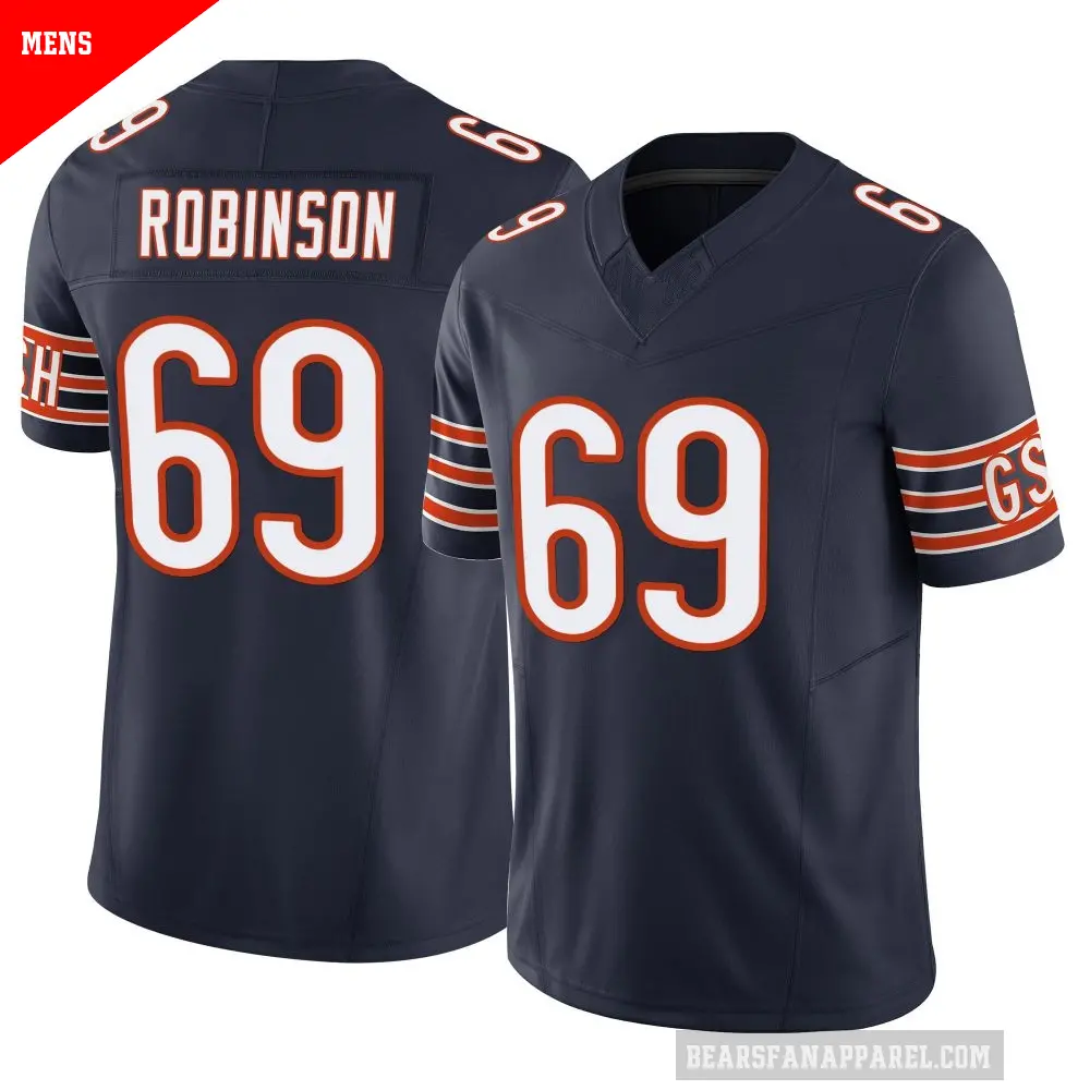 Men's Chicago Bears ＃69 Jereme Robinson Navy Limited Vapor F.U.S.E. Jersey