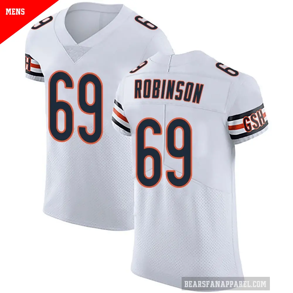 Men's Chicago Bears ＃69 Jereme Robinson White Elite Vapor Untouchable Jersey