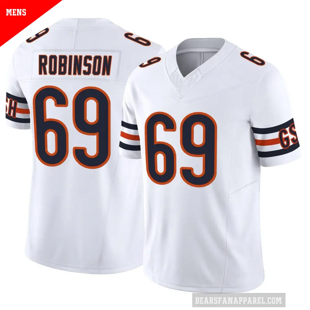 Men's Chicago Bears ＃69 Jereme Robinson White Limited Vapor F.U.S.E. Jersey