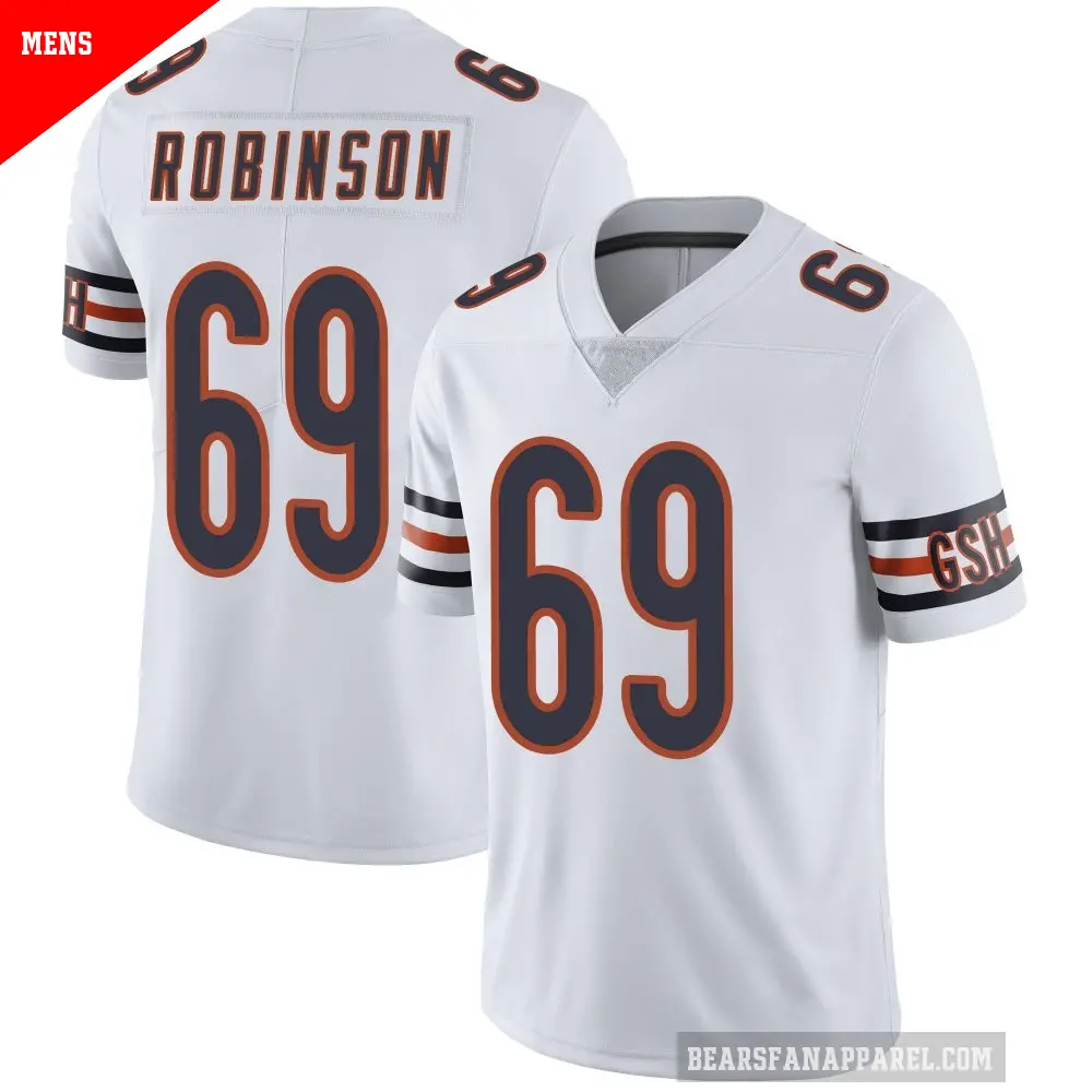 Men's Chicago Bears ＃69 Jereme Robinson White Limited Vapor Untouchable Jersey