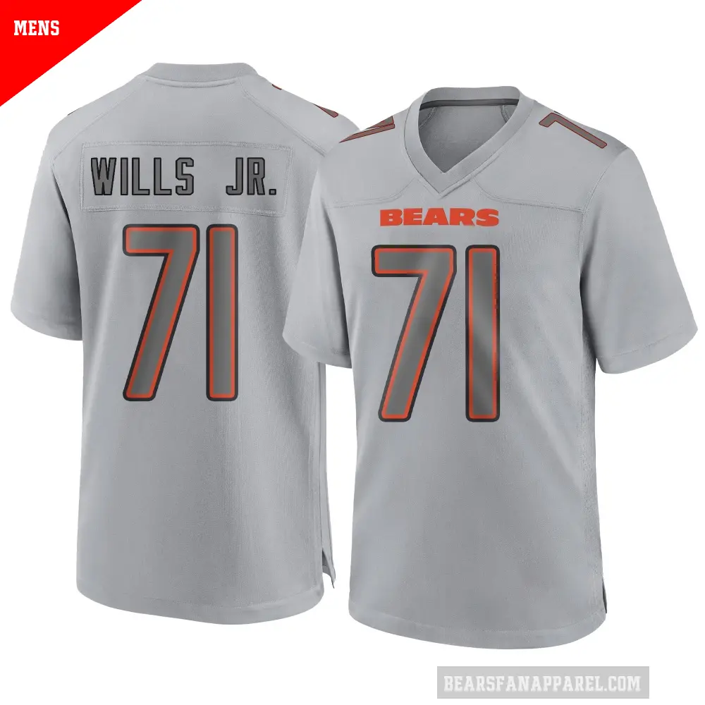 Men's Chicago Bears ＃71 Jedrick Wills Jr. Gray Game Atmosphere Fashion Jersey