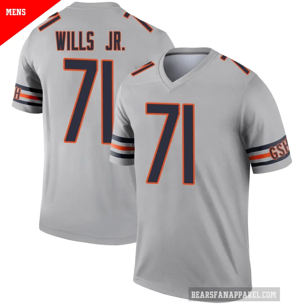 Men's Chicago Bears ＃71 Jedrick Wills Jr. Legend Inverted Silver Jersey