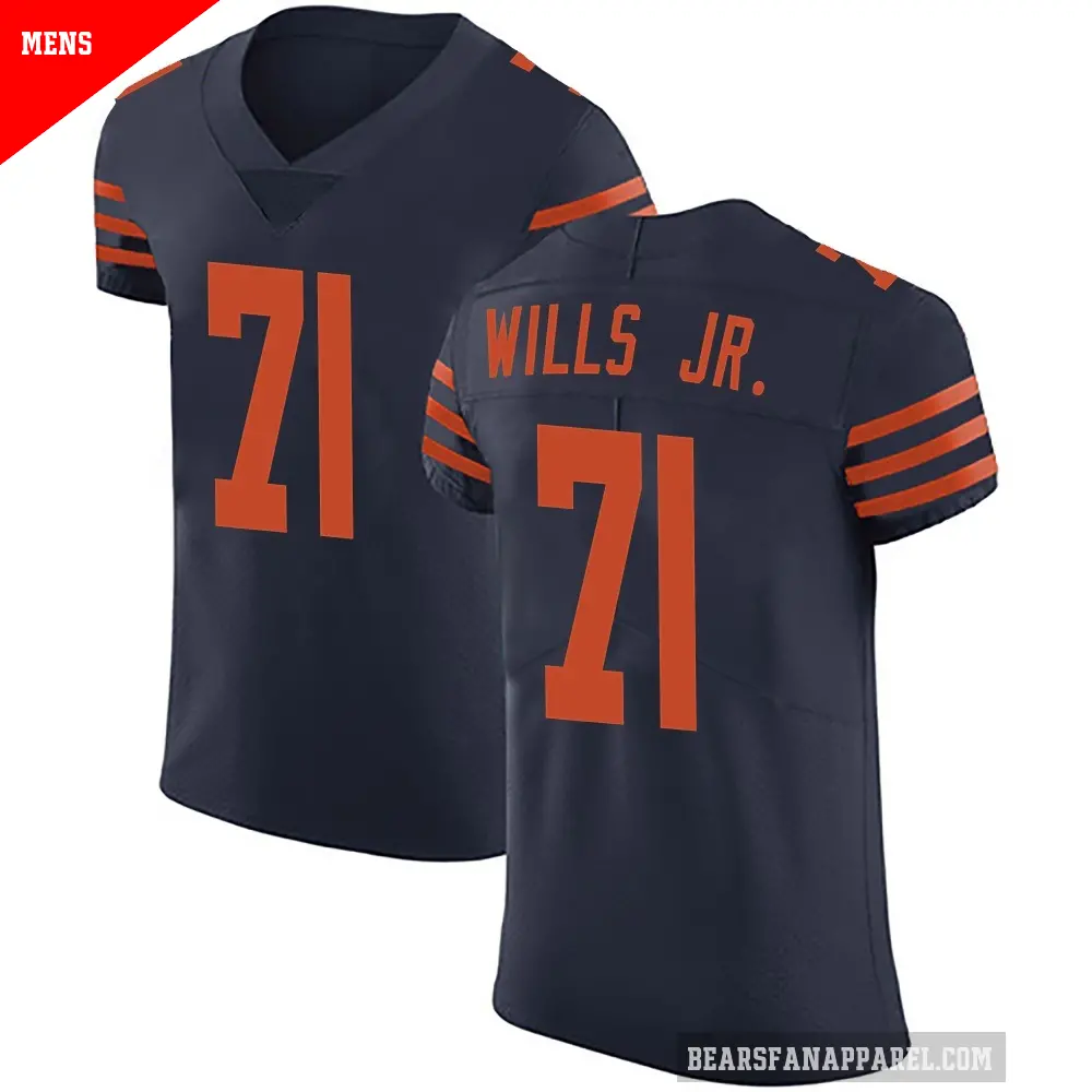 Men's Chicago Bears ＃71 Jedrick Wills Jr. Navy Blue Elite Alternate Vapor Untouchable Jersey