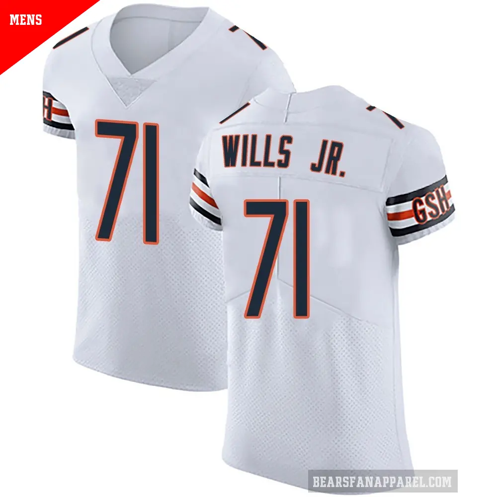 Men's Chicago Bears ＃71 Jedrick Wills Jr. White Elite Vapor Untouchable Jersey
