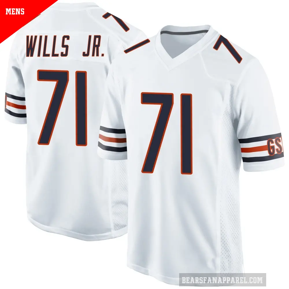 Men's Chicago Bears ＃71 Jedrick Wills Jr. White Game Jersey