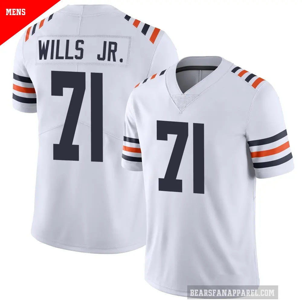 Men's Chicago Bears ＃71 Jedrick Wills Jr. White Limited Alternate Classic Vapor Jersey