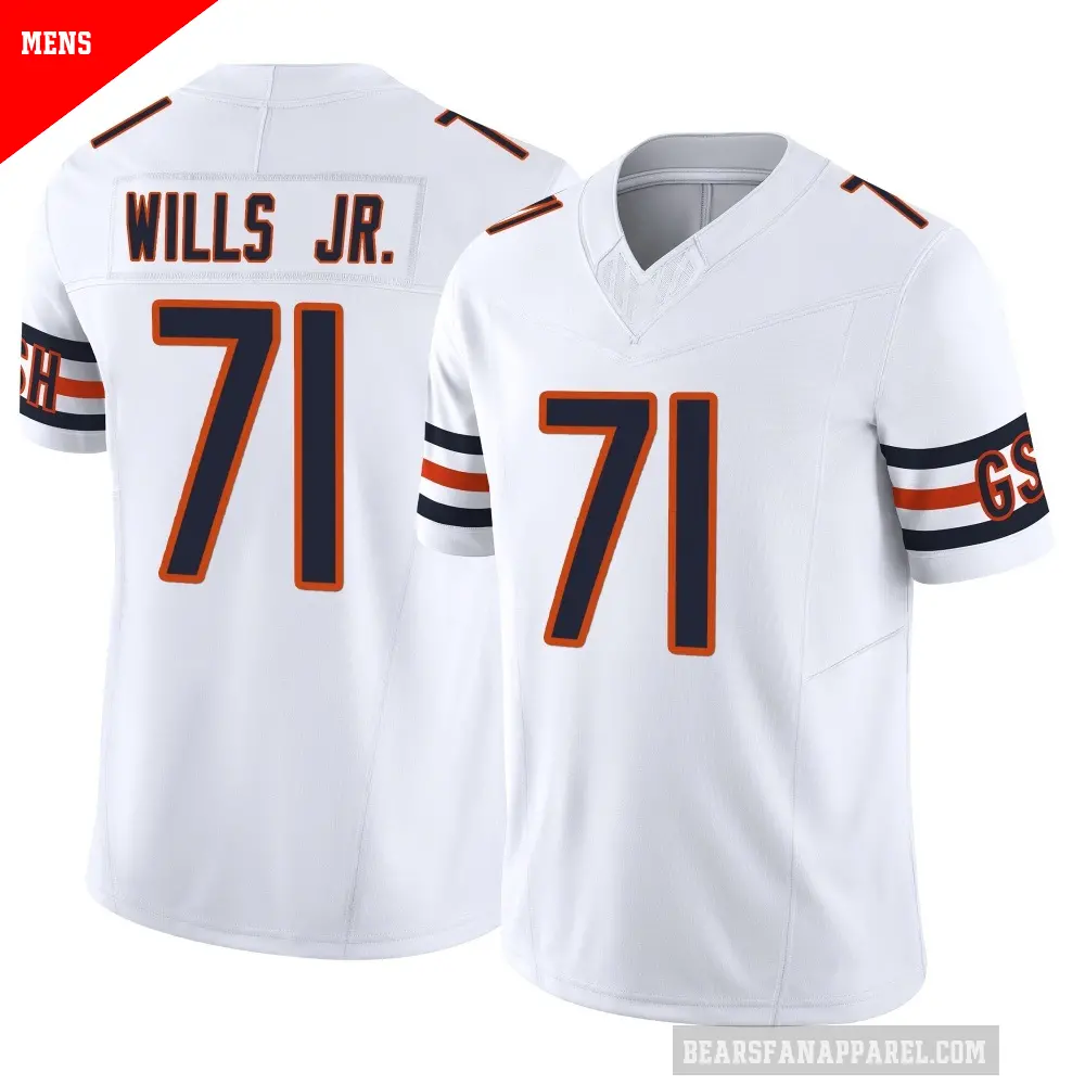 Men's Chicago Bears ＃71 Jedrick Wills Jr. White Limited Vapor F.U.S.E. Jersey