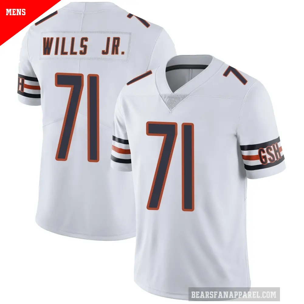 Men's Chicago Bears ＃71 Jedrick Wills Jr. White Limited Vapor Untouchable Jersey