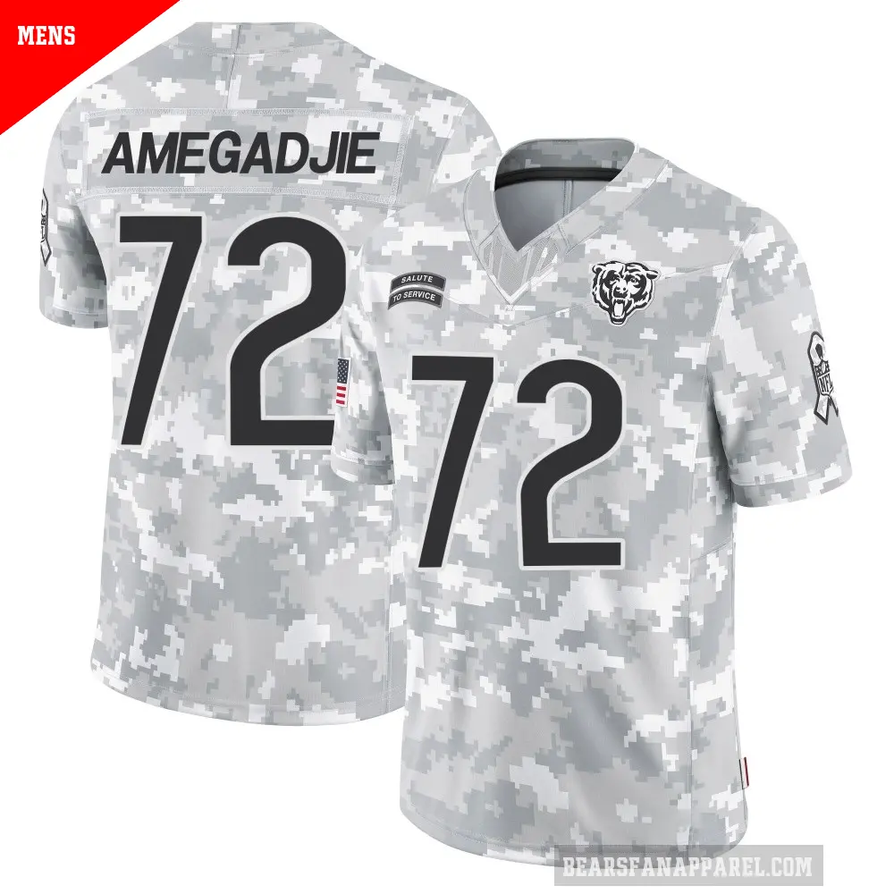 Men's Chicago Bears ＃72 Kiran Amegadjie Arctic Camo Limited 2024 Salute to Service Jersey