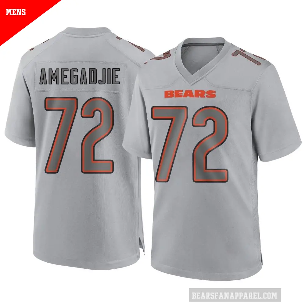 Men's Chicago Bears ＃72 Kiran Amegadjie Gray Game Atmosphere Fashion Jersey