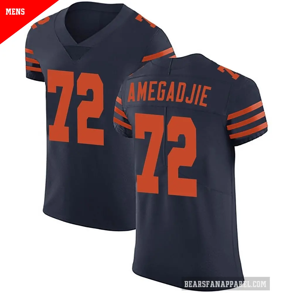 Men's Chicago Bears ＃72 Kiran Amegadjie Navy Blue Elite Alternate Vapor Untouchable Jersey