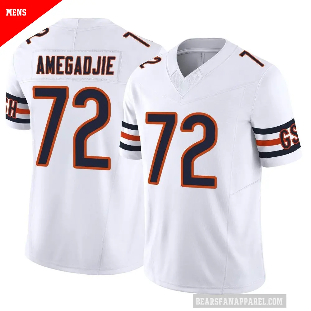 Men's Chicago Bears ＃72 Kiran Amegadjie White Limited Vapor F.U.S.E. Jersey