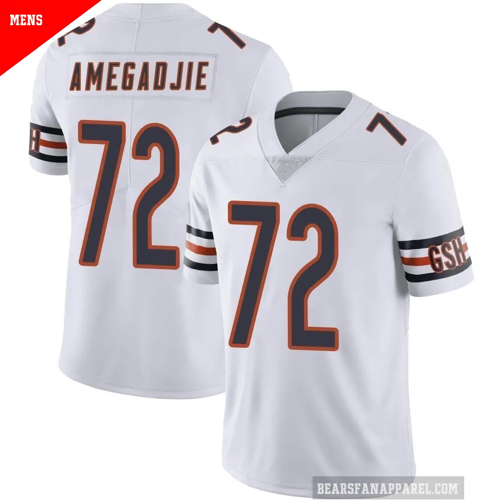 Men's Chicago Bears ＃72 Kiran Amegadjie White Limited Vapor Untouchable Jersey