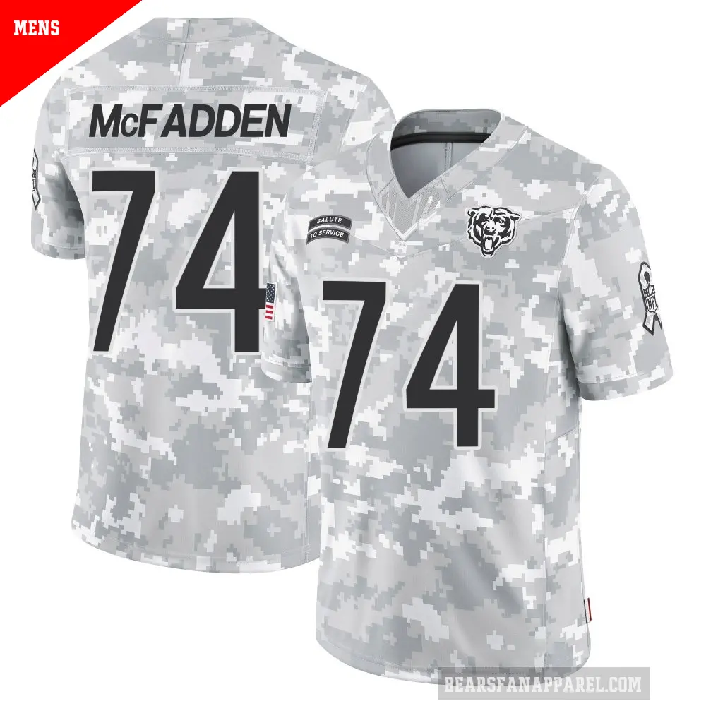 Men's Chicago Bears ＃74 Jordan McFadden Arctic Camo Limited 2024 Salute to Service Jersey