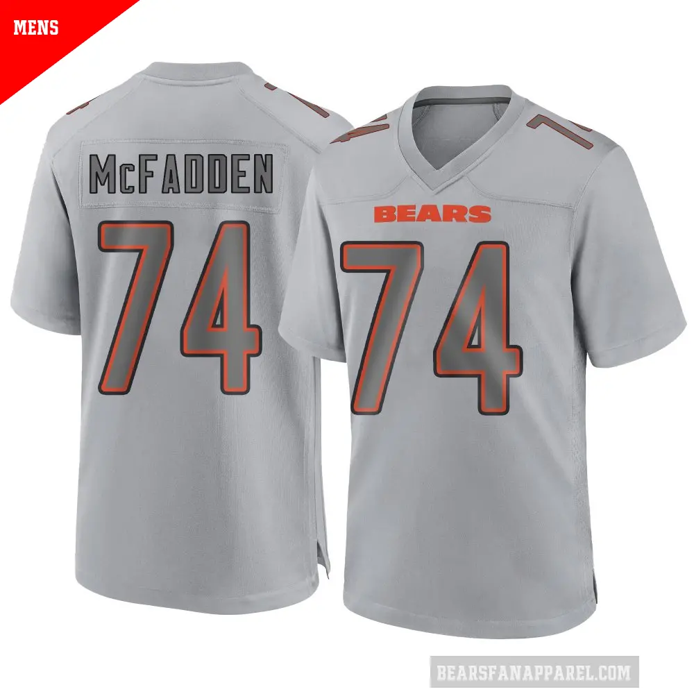 Men's Chicago Bears ＃74 Jordan McFadden Gray Game Atmosphere Fashion Jersey