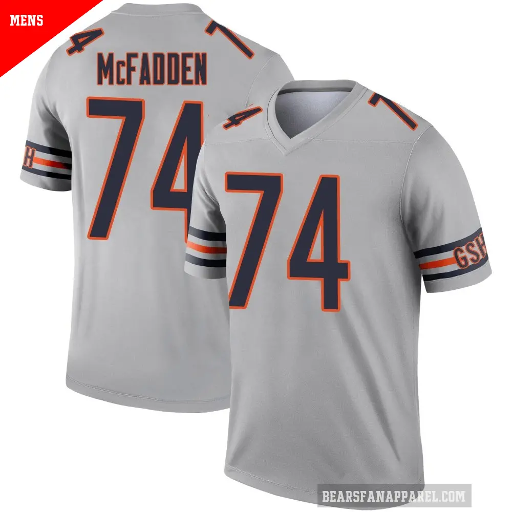 Men's Chicago Bears ＃74 Jordan McFadden Legend Inverted Silver Jersey