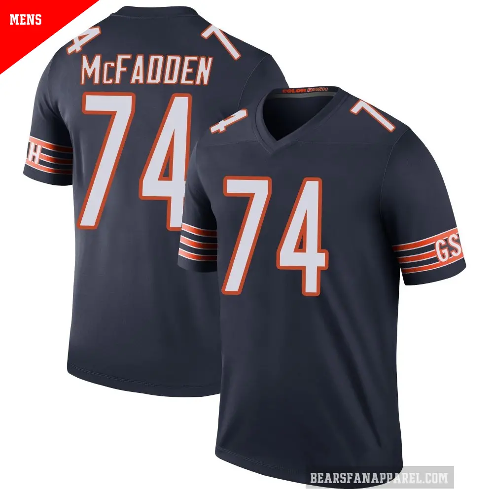 Men's Chicago Bears ＃74 Jordan McFadden Navy Legend Color Rush Jersey
