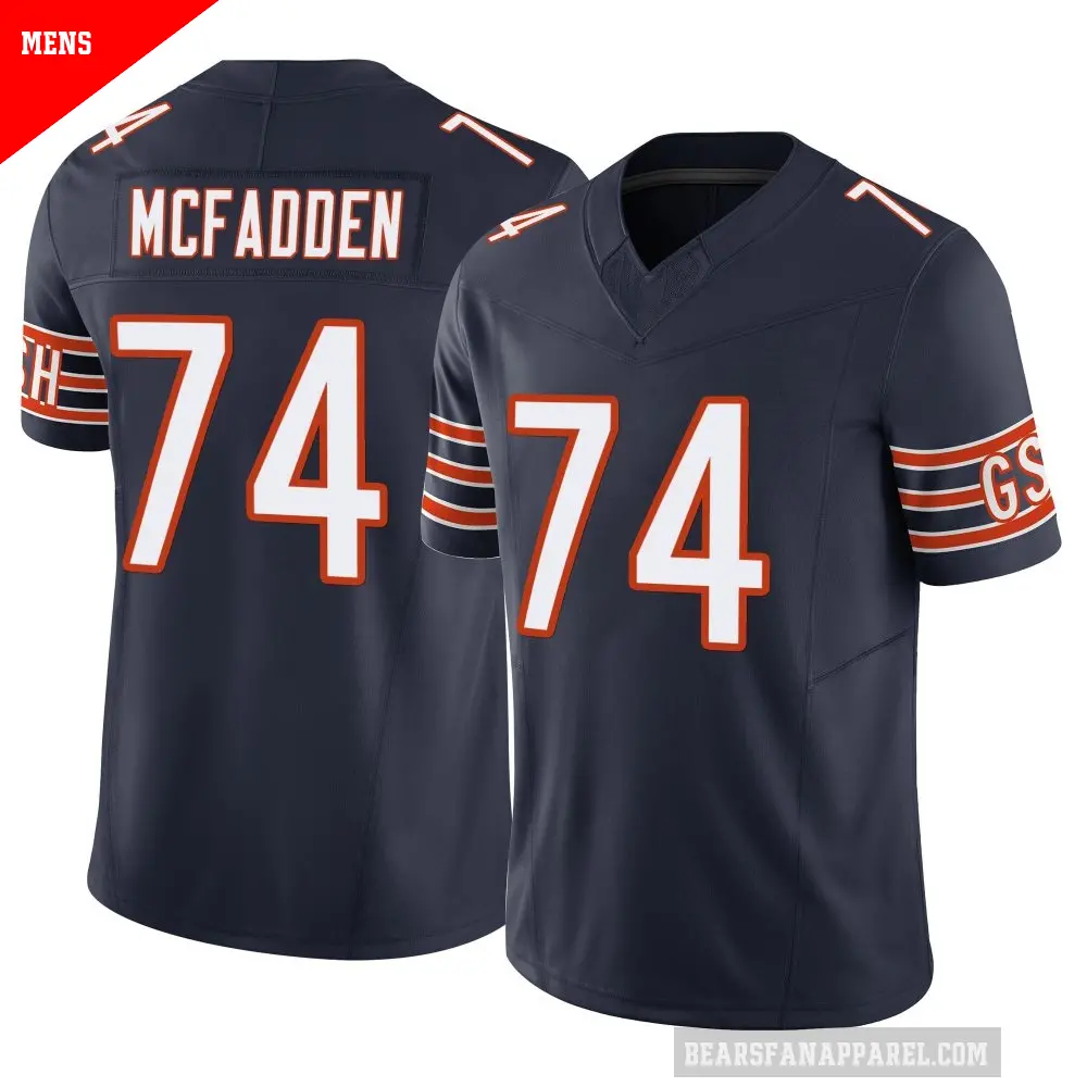 Men's Chicago Bears ＃74 Jordan McFadden Navy Limited Vapor F.U.S.E. Jersey