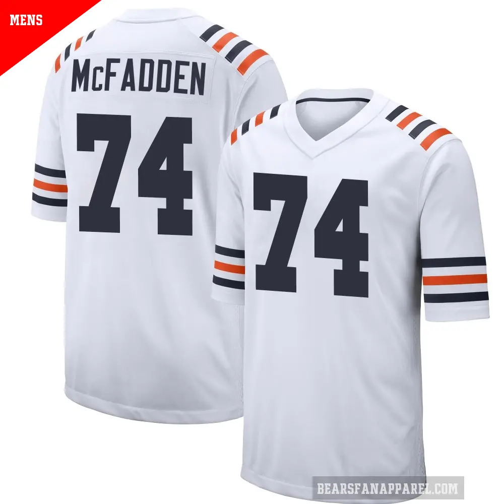 Men's Chicago Bears ＃74 Jordan McFadden White Game Alternate Classic Jersey