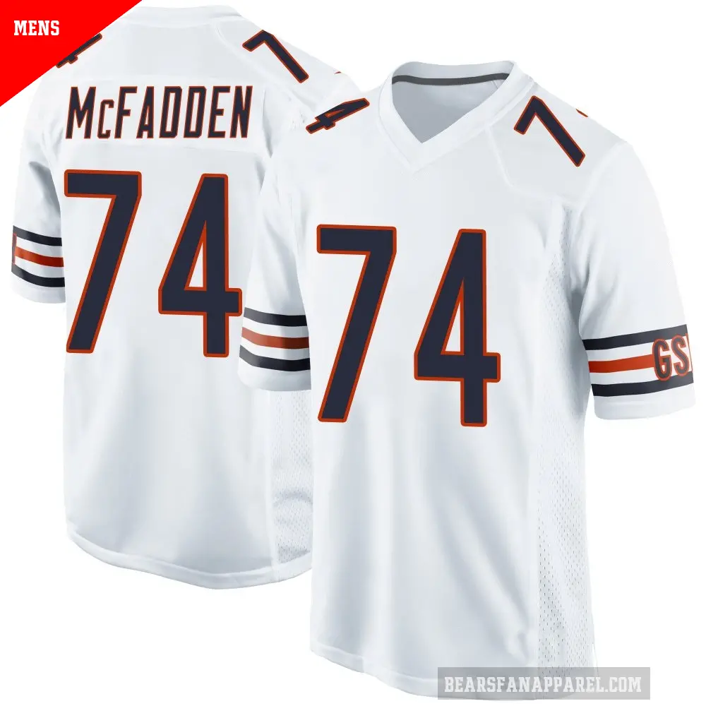 Men's Chicago Bears ＃74 Jordan McFadden White Game Jersey