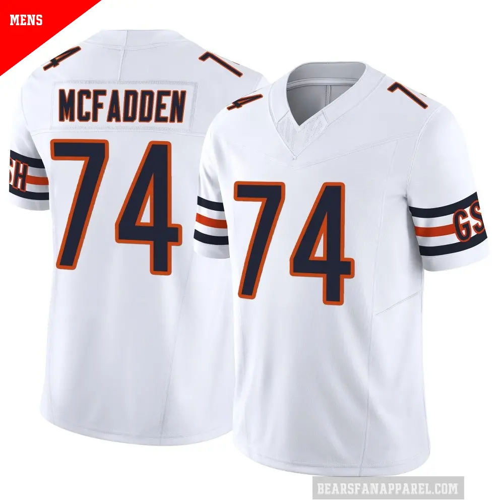 Men's Chicago Bears ＃74 Jordan McFadden White Limited Vapor F.U.S.E. Jersey