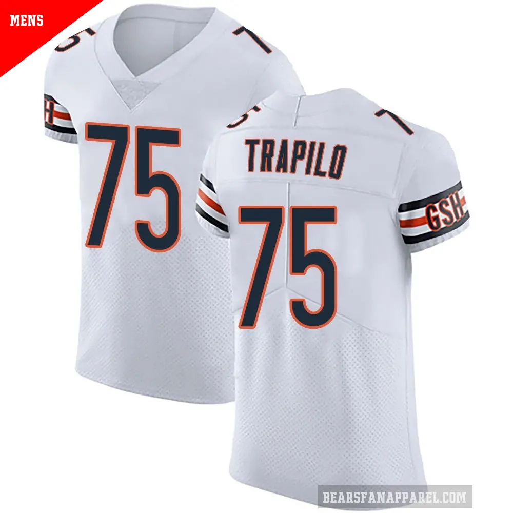 Men's Chicago Bears ＃75 Ozzy Trapilo White Elite Vapor Untouchable Jersey