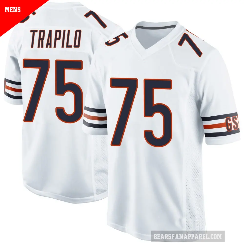 Men's Chicago Bears ＃75 Ozzy Trapilo White Game Jersey