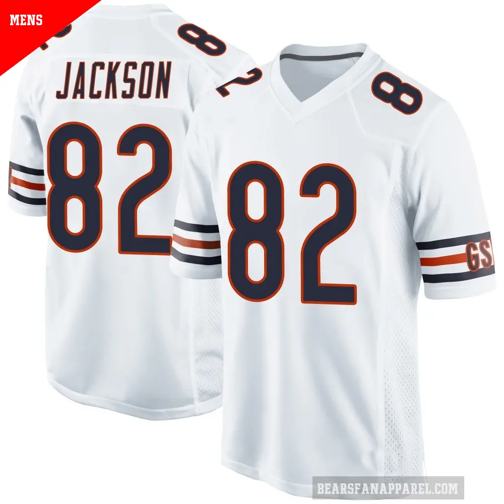 Men's Chicago Bears ＃82 John Jackson White Game Jersey