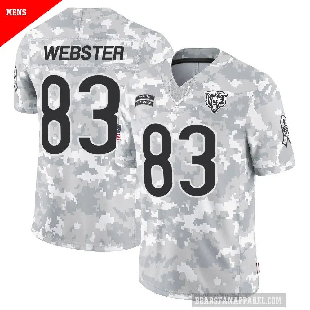 Men's Chicago Bears ＃83 Nsimba Webster Arctic Camo Limited 2024 Salute to Service Jersey