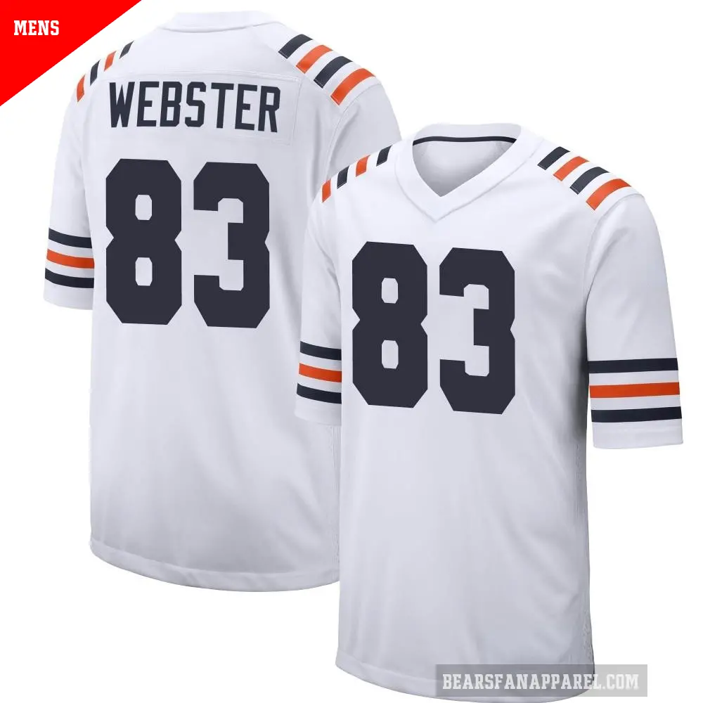 Men's Chicago Bears ＃83 Nsimba Webster White Game Alternate Classic Jersey