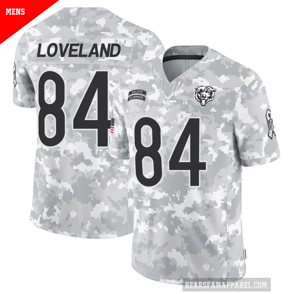 Men's Chicago Bears ＃84 Colston Loveland Arctic Camo Limited 2024 Salute to Service Jersey