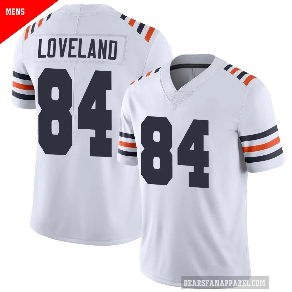 Men's Chicago Bears ＃84 Colston Loveland White Limited Alternate Classic Vapor Jersey