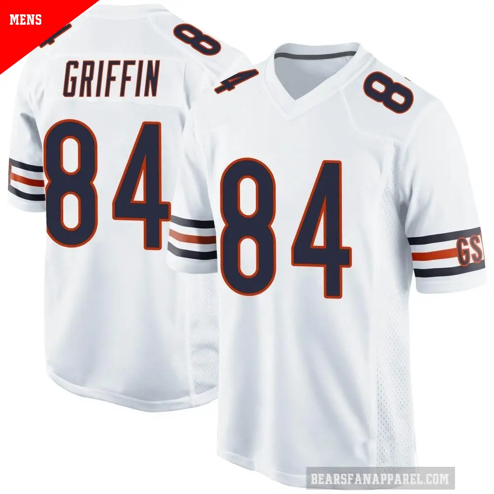 Men's Chicago Bears ＃84 Ryan Griffin White Game Jersey