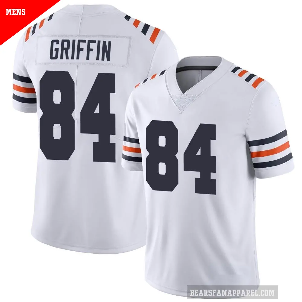 Men's Chicago Bears ＃84 Ryan Griffin White Limited Alternate Classic Vapor Jersey
