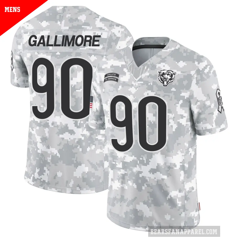 Men's Chicago Bears ＃90 Neville Gallimore Arctic Camo Limited 2024 Salute to Service Jersey