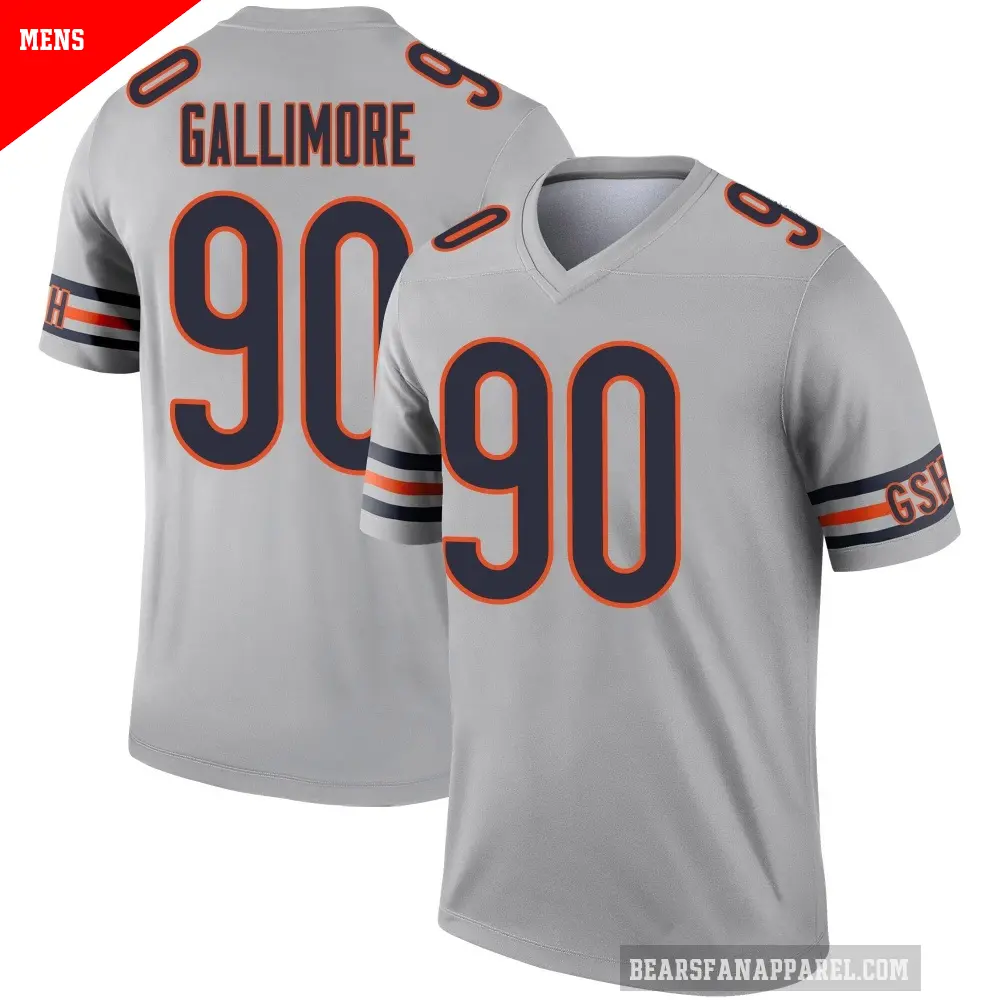 Men's Chicago Bears ＃90 Neville Gallimore Legend Inverted Silver Jersey